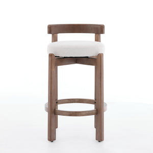 Set of 2 Swivel Counter Stools with Mid-Century Modern Design