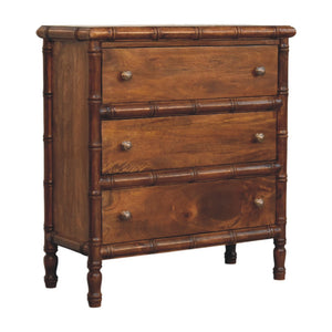 Solid Wood Bamboo 3 Drawer Chest