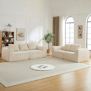 Minimalist 3+2 Seater Corduroy Sofa Set