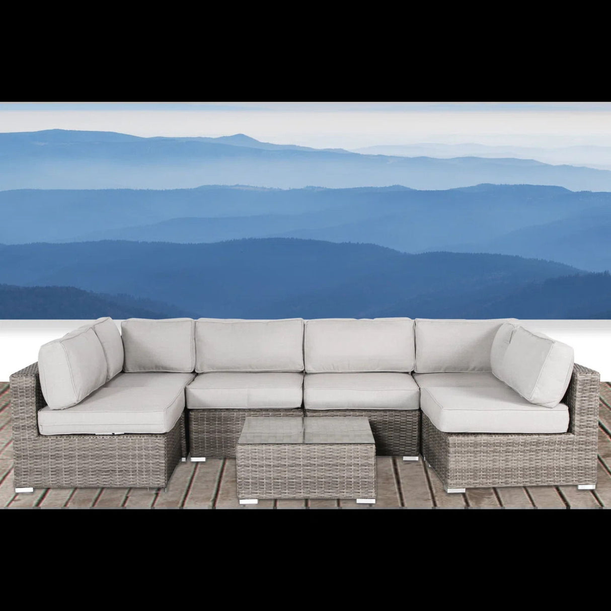 Outdoor Wicker Seating Group With Cushions