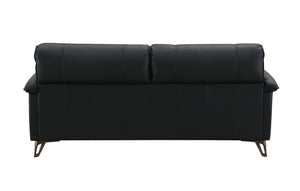 Eilene - Top Grain Leather Loveseat - Black - Best Buy Furniture