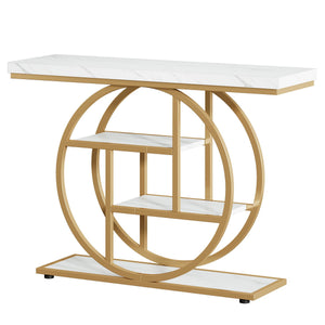Console Table With 4-Tier Design For Living Hallway