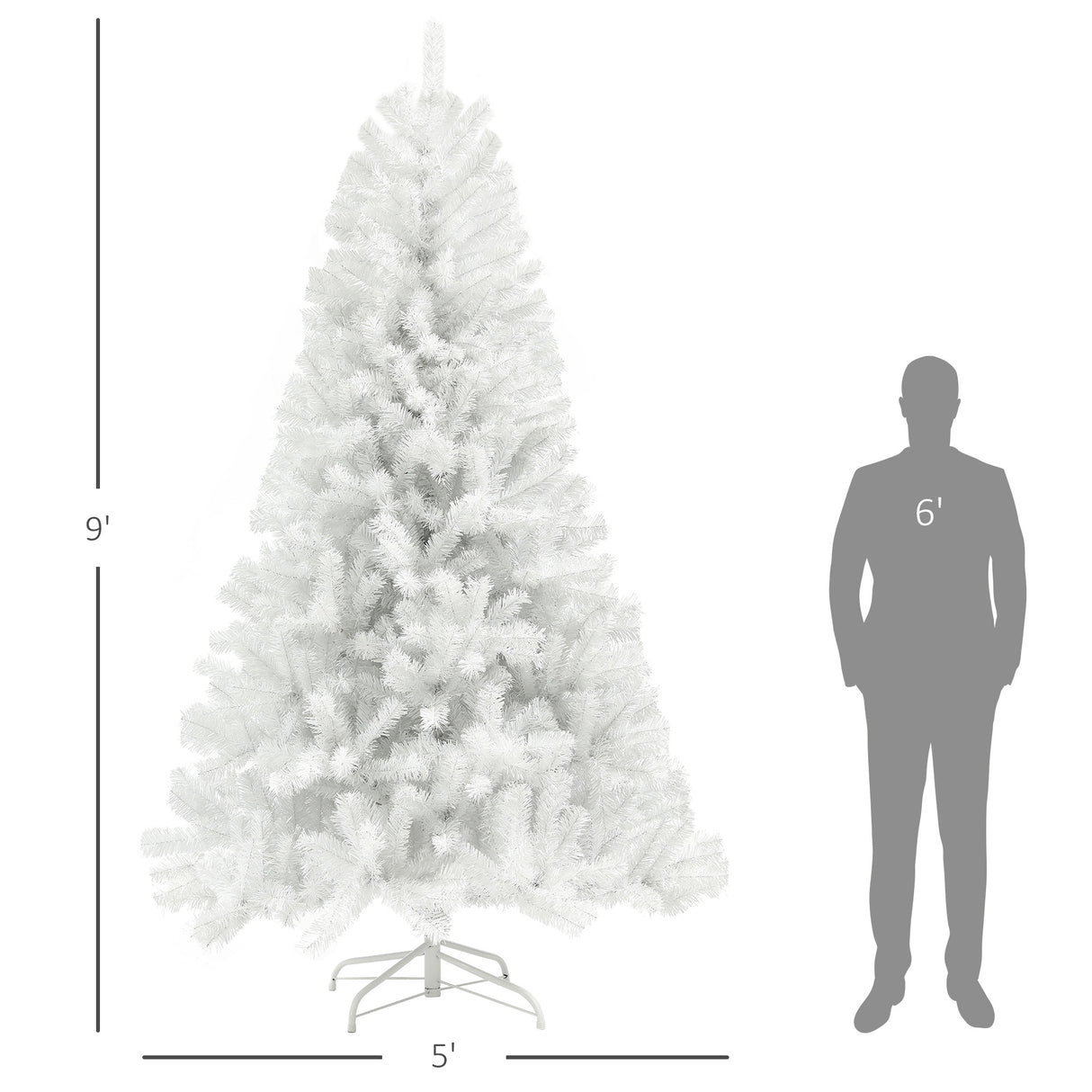 HOMCOM 9ft Tall Artificial Christmas Tree