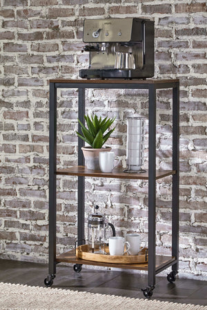 Bevinfield - Bar Cart - Brown / Black - Best Buy Furniture