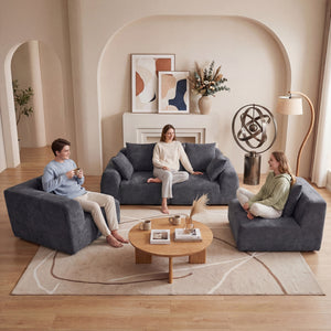 Oversized Cloud Velvet Curved Sectional Couch - 118'