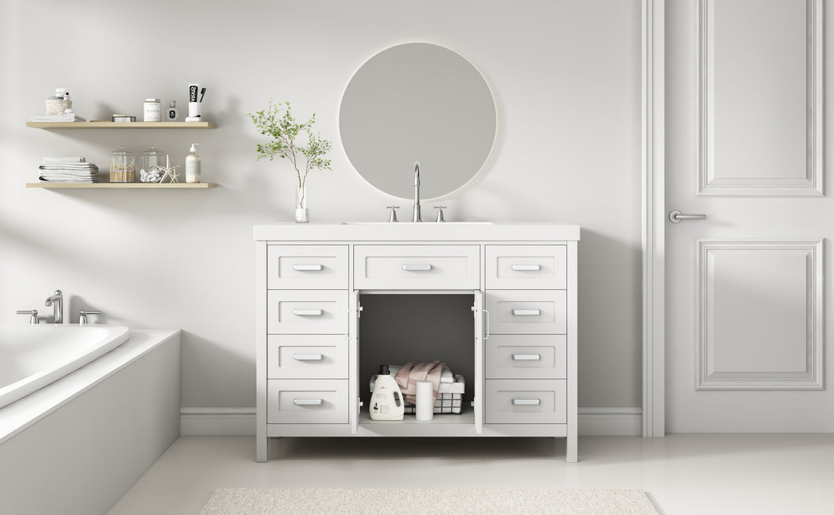48" Bathroom Vanity with Sink, 2 Doors and 8 Drawers