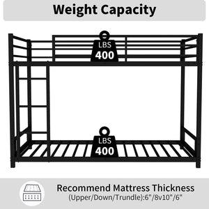 Bunk Bed With Noise Reduction And Safety Guardrail
