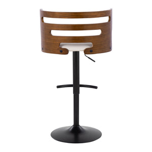 Cosi - Mid Century Modern Adjustable Barstool With Swivel With Rounded T Footrest (Set of 2)