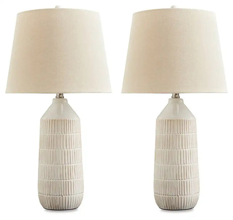 Willport - Ceramic Table Lamp (Set of 2) - Off White - Best Buy Furniture