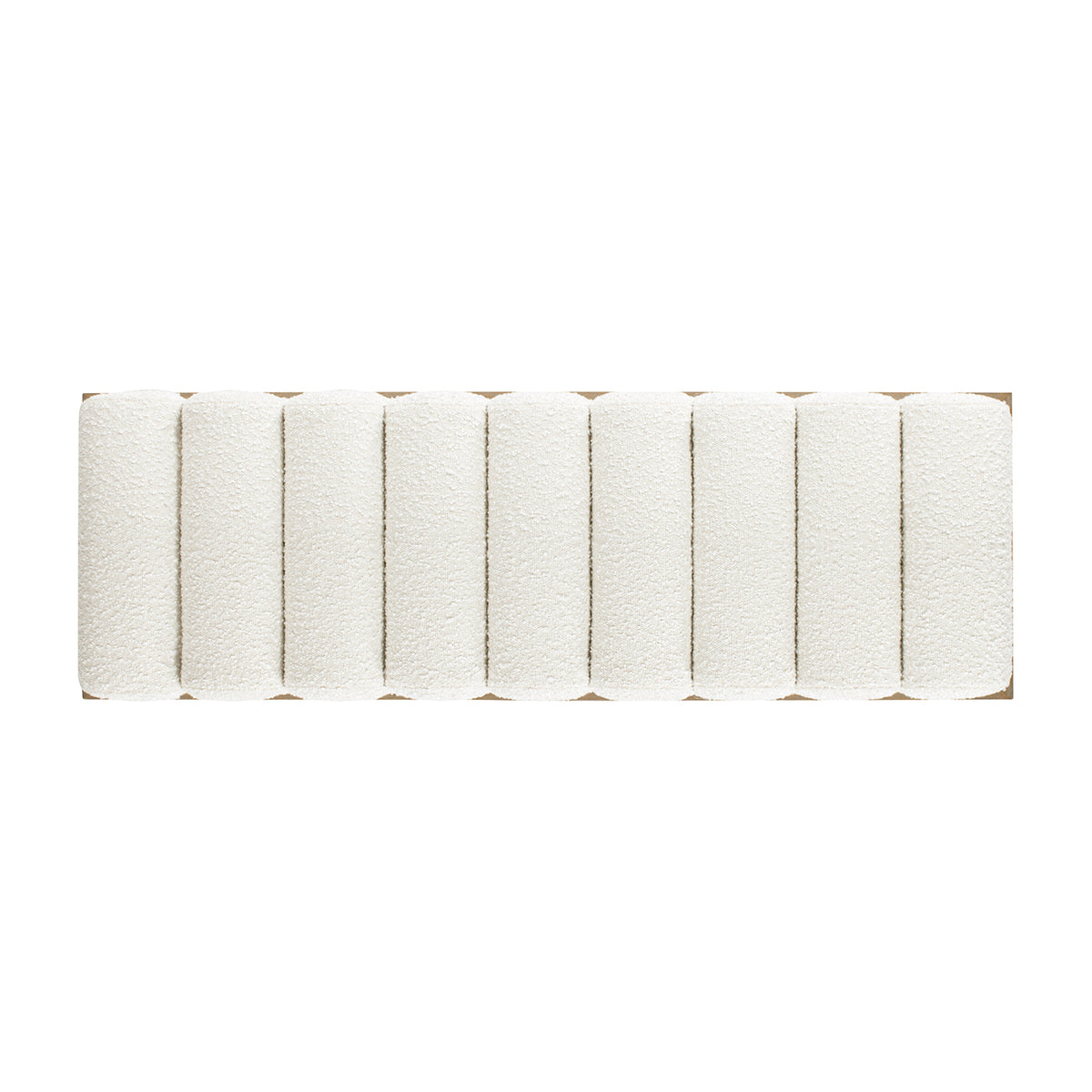 Bella 52-Inch Upholstered Accent Bench, Ivory White Boucle