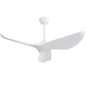 Ceiling Fan Without Light, DC Motor Remote Control Fan For Indoor / Outdoor Use - White