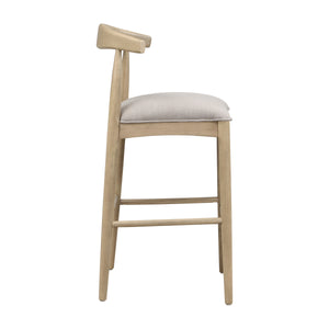 Bar Stool in Pebble Fabric (Set of 2)