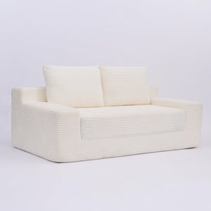 Comfortable Deep Seat Loveseat Sofa Bed, Reversible Cushion With Pillows