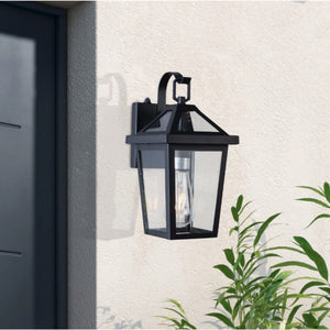 13-Inch Dusk to Dawn Outdoor Wall Light, Modern Black Waterproof Sconce