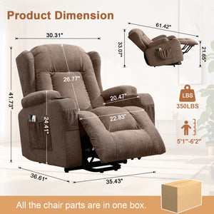 Power Lift Recliner Chair with Massage and Heat - Cotton