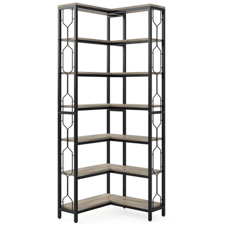 7 Tier Corner Bookshelf, Etagere Display Shelf