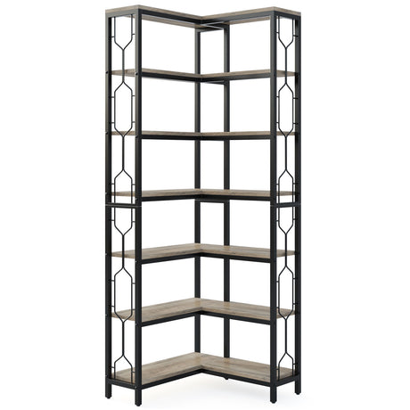 7 Tier Corner Bookshelf, Etagere Display Shelf