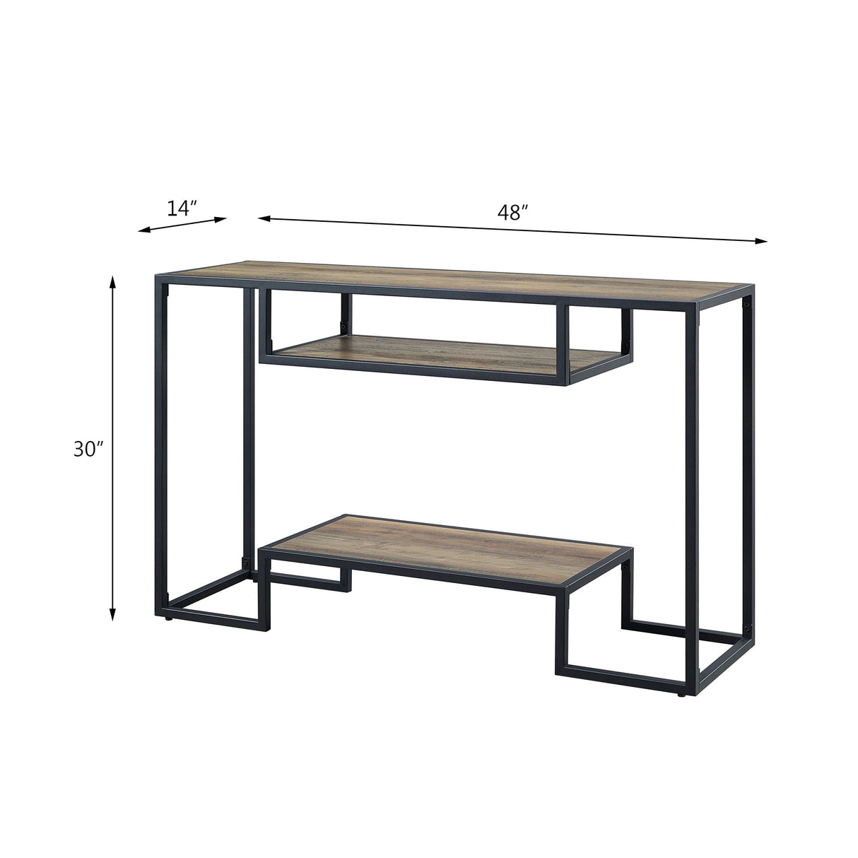Idella - Sofa Table - Rustic Oak / Black - Best Buy Furniture