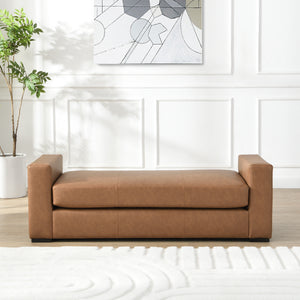 Stylish and Durable Brown Faux Leather Bench