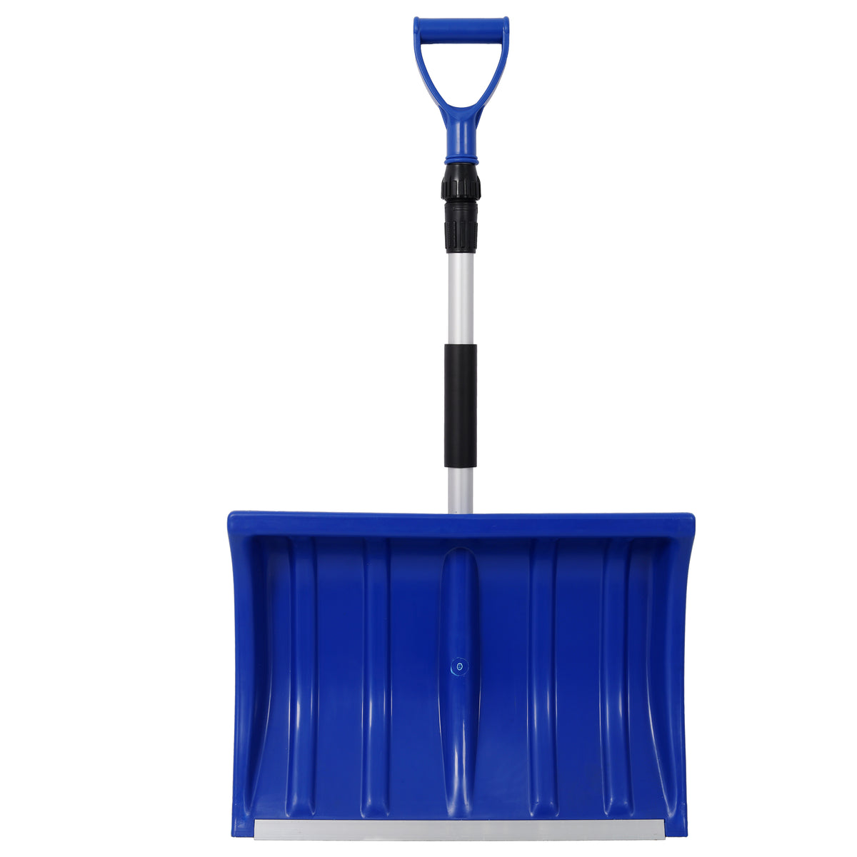 Portable Adjustable Height Snow Shovel with D-Grip Handle - Silver