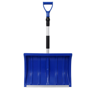Portable Adjustable Height Snow Shovel with D-Grip Handle - Silver