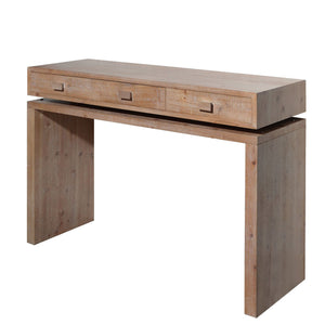 Rustic Wood Console Table With 3 Drawers Entryway Table For Hallway, Foyer, Or Office - Natural / Natural & Light Brown / Natural Wood / Natural Wood Wash / Natural / Rustic