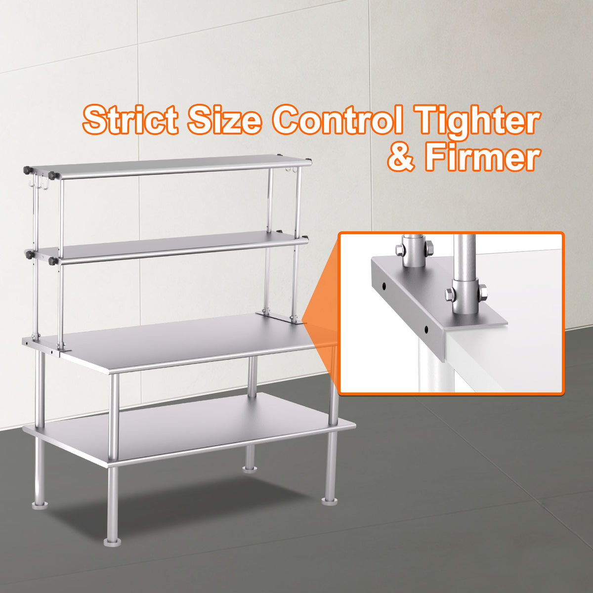 72 Inch Adjustable Stainless Steel Kitchen Rack