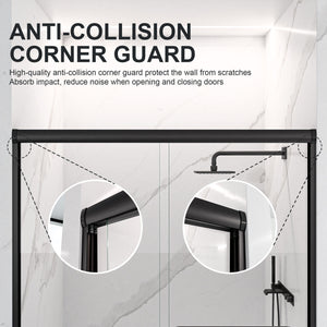 Modern Semi Frameless Double Sliding Shower Door