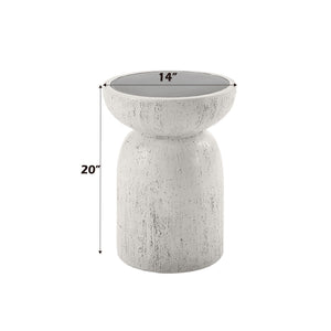 Dylana - Natural Fiber Concrete Accent Table - Gray - Best Buy Furniture