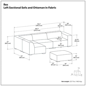 Rex - Handcrafted Sectional Sofa And Ottoman