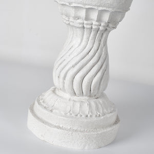 Garden Bird Bath Statue with Decorative Basin - Resin - 16.54" High