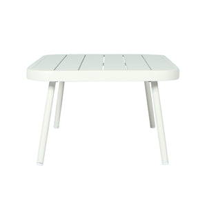Mariano Steel Loveseat and Table, Off White & Grey