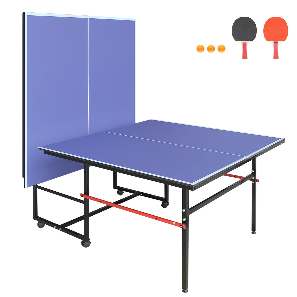 8ft Mid-Size Table Tennis Table Set