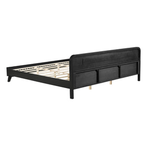 Pine Solid Wood King Size Bed, Solid and Stable, No Box Spring Needed