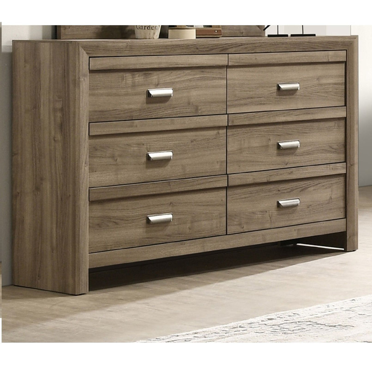 6 Drawers Storage Dresser, Bedroom Furniture - Light Brown