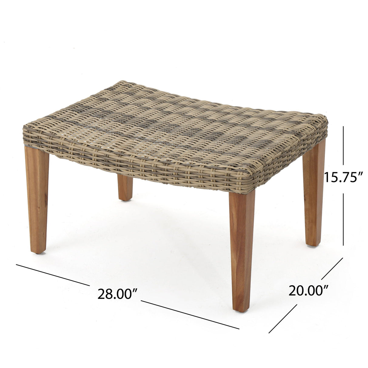 Outdoor Rattan Wicker Ottomans - Gray - Best Buy Furniture