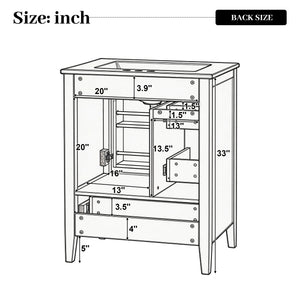 24" Modern Blue Gray Bathroom Vanity