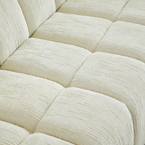 Quilted Cloud Sofa With Rounded Armrests And Piano Key Backrest Design