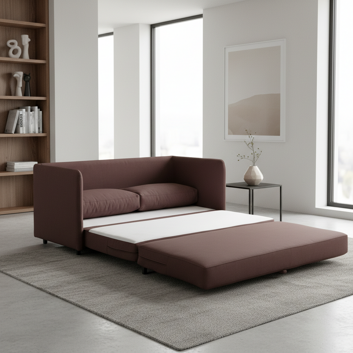 Container Furniture Direct Kathy Collection Modern Contemporary Fabric Upholstered Livingroom Loveseat Sleeper
