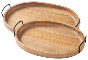 Jocelyne - Tray Set (Set of 2) - Brown / Black - Best Buy Furniture