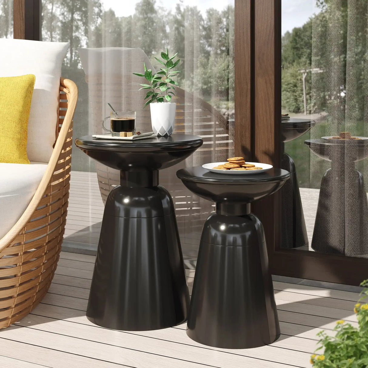 Serenita - Outdoor Side Tables With Flared Design (Set of 2) - Best Buy Furniture