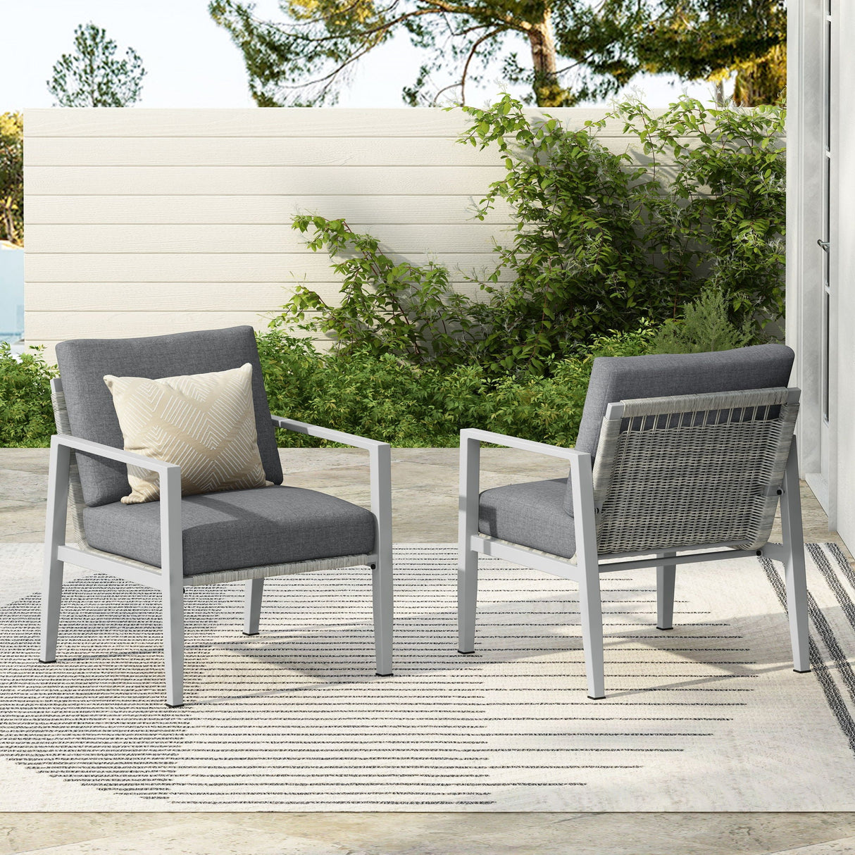 Modern Lounge Chair With Rope Accents And Cushions - Best Buy Furniture
