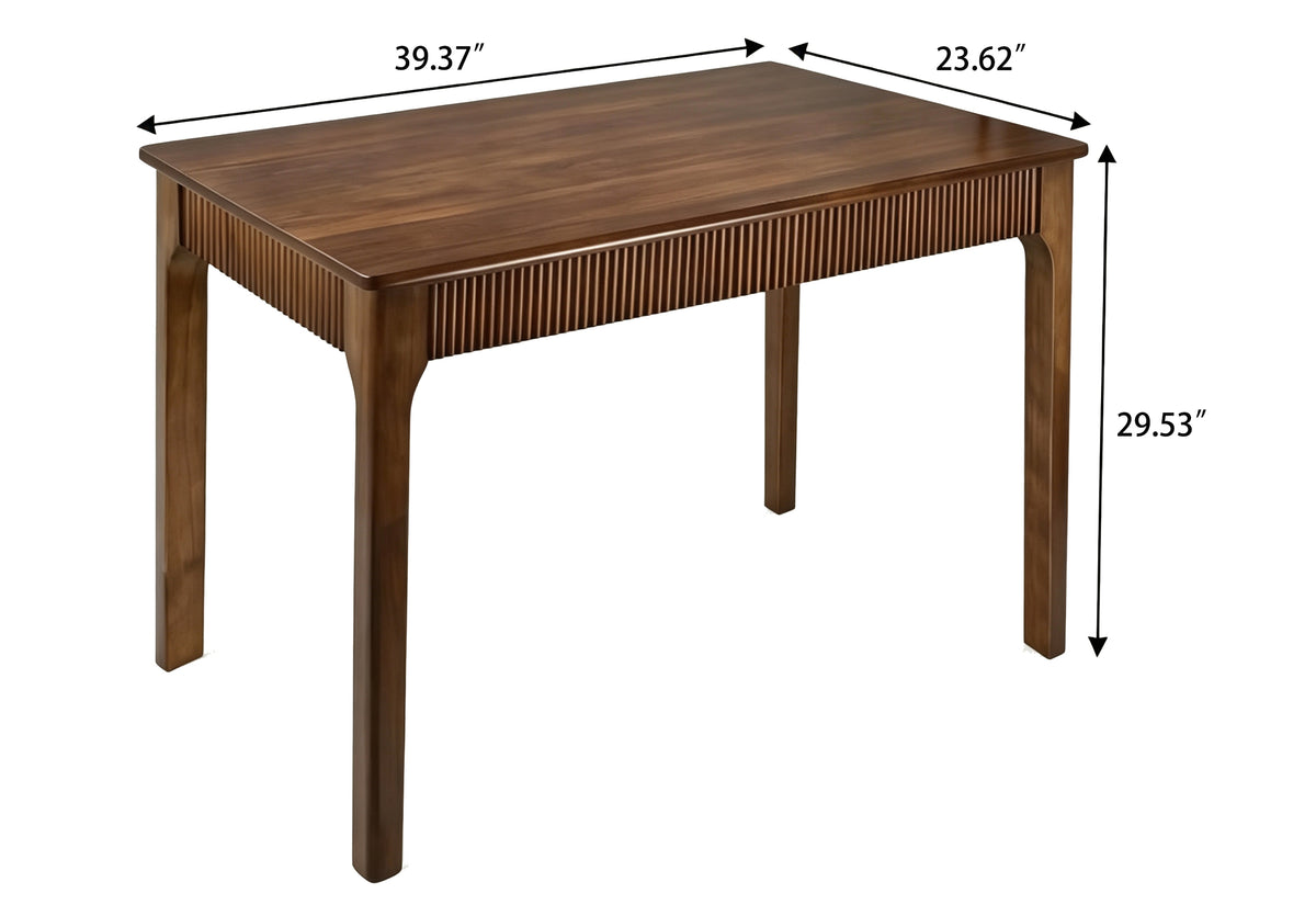 39-Inch Solid Wood Dining Table, Rectangular, Walnut