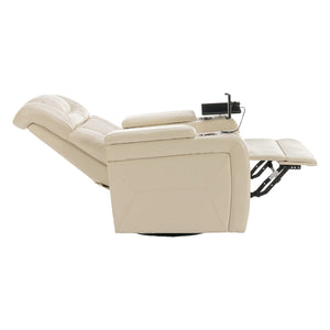 270 Degree Swivel Power Recliner With Tray Table, Phone Holder, Cup Holder, USB Port