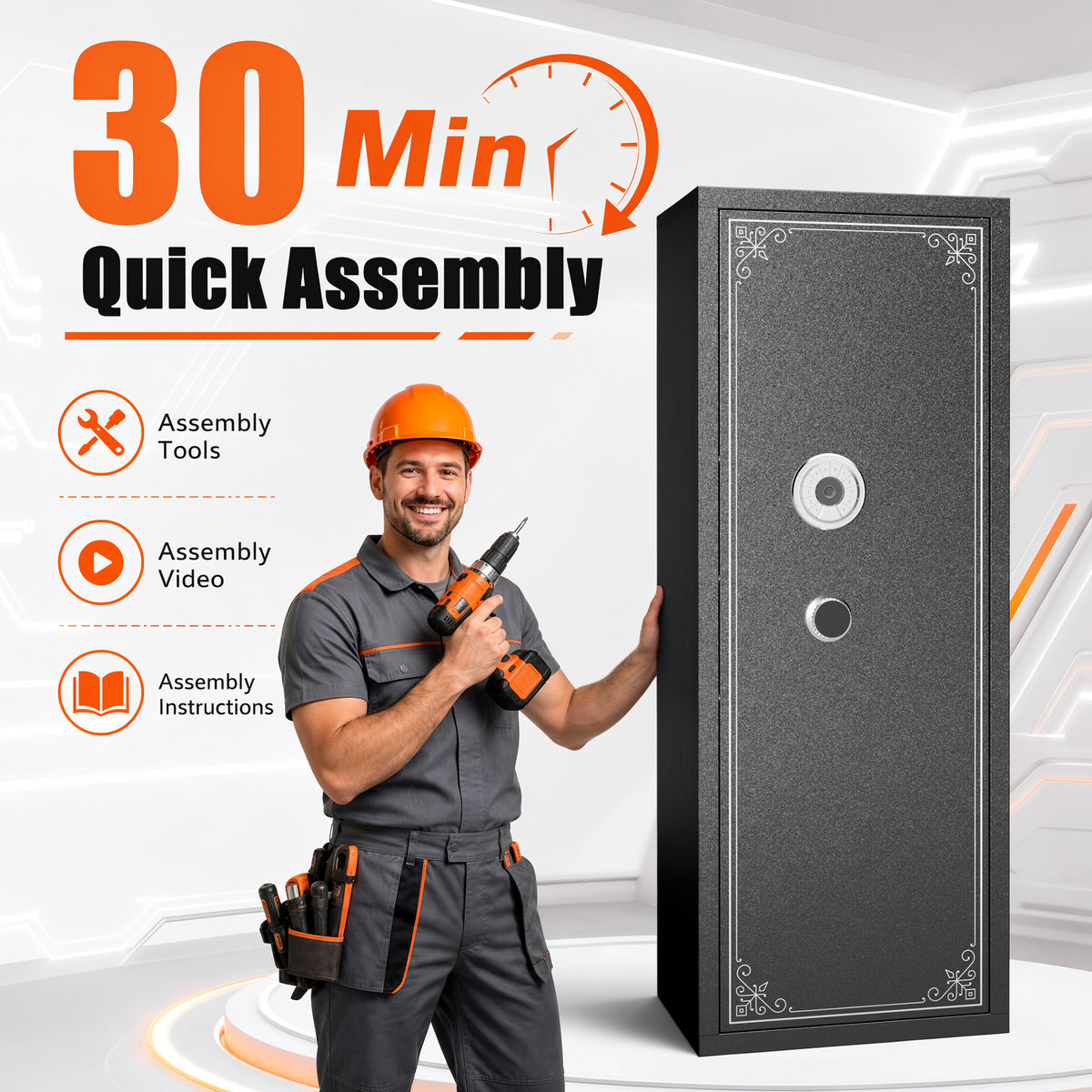Biometric Large Gun Safe with Fingerprint Password Lock