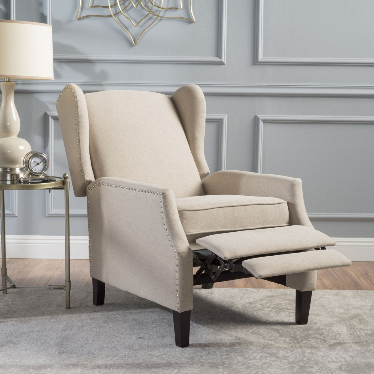Westeros Wing Back Fabric Upholstered Recliner