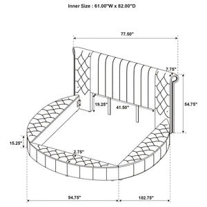 Santiago - Upholstered Round Storage Bed With Built In Charging Ports