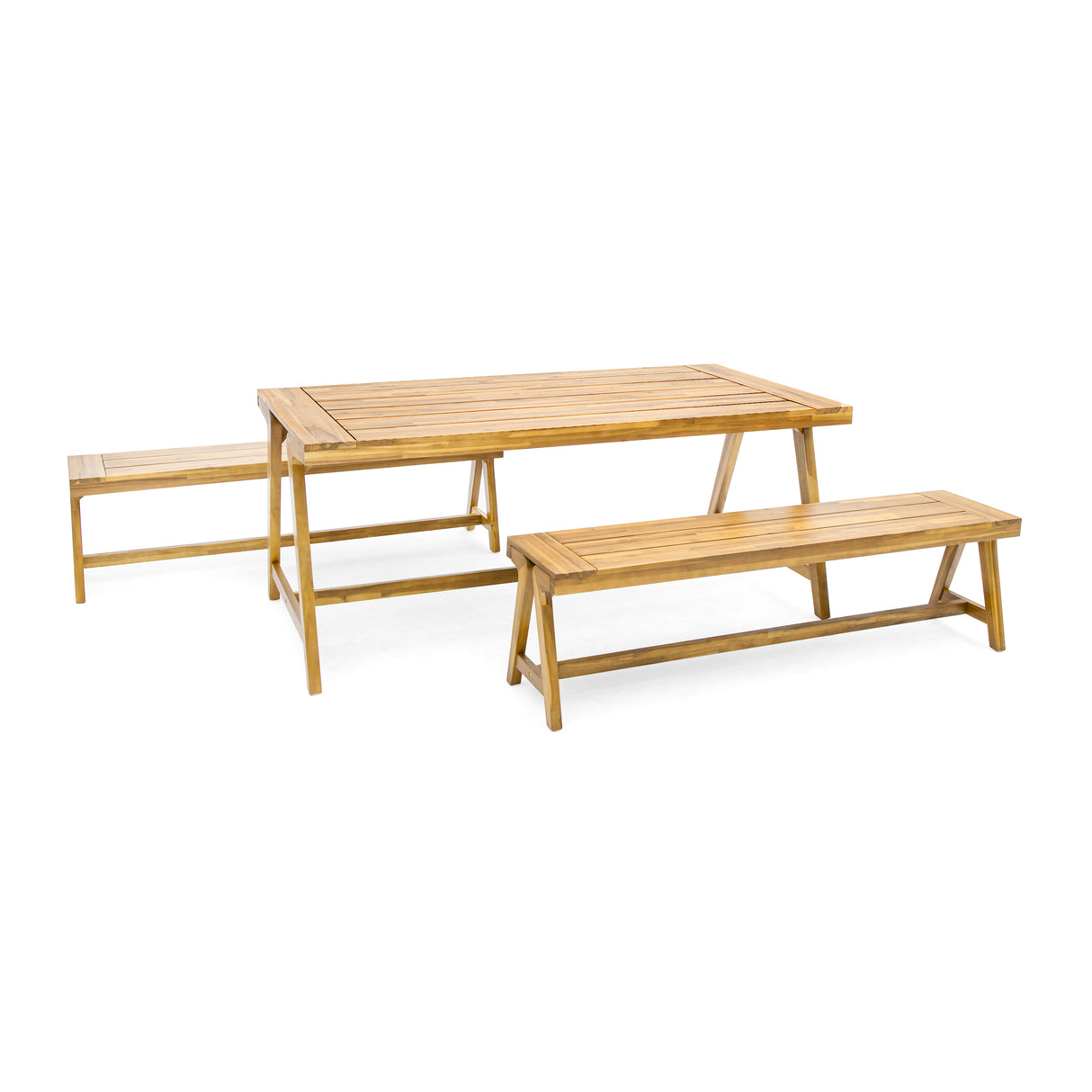 Outdoor 3-Piece Picnic Table Set in Acacia Wood