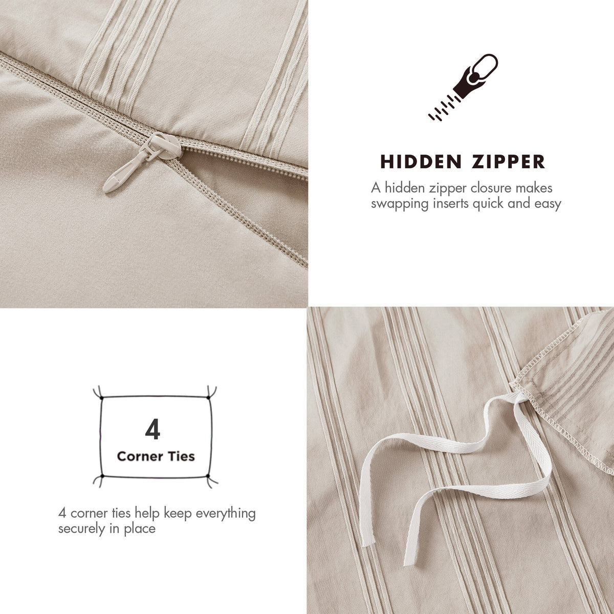 Striped Full Woven Duvet Set with 2 Pillow Shams - Full Size