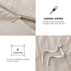 Striped Full Woven Duvet Set with 2 Pillow Shams - Full Size